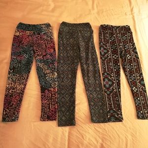 Lula Roe, toddler size leggings, sz s/m, 3 pairs